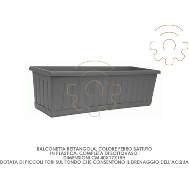 VASO IN PLASTICA Trasparente Fioriera Piante Rettangolare 30x14x15 cm