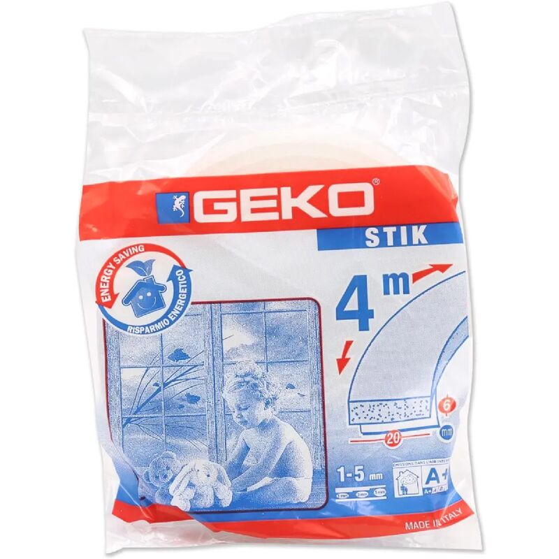 Geko parafreddo in spugna 4 mt autoadesivo 20x6 mm paraspifferi porte e  finestre