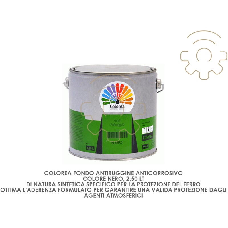 Colorea 2,5 lt fondo antiruggine e anticorrosivo Nero sintetico  professionale