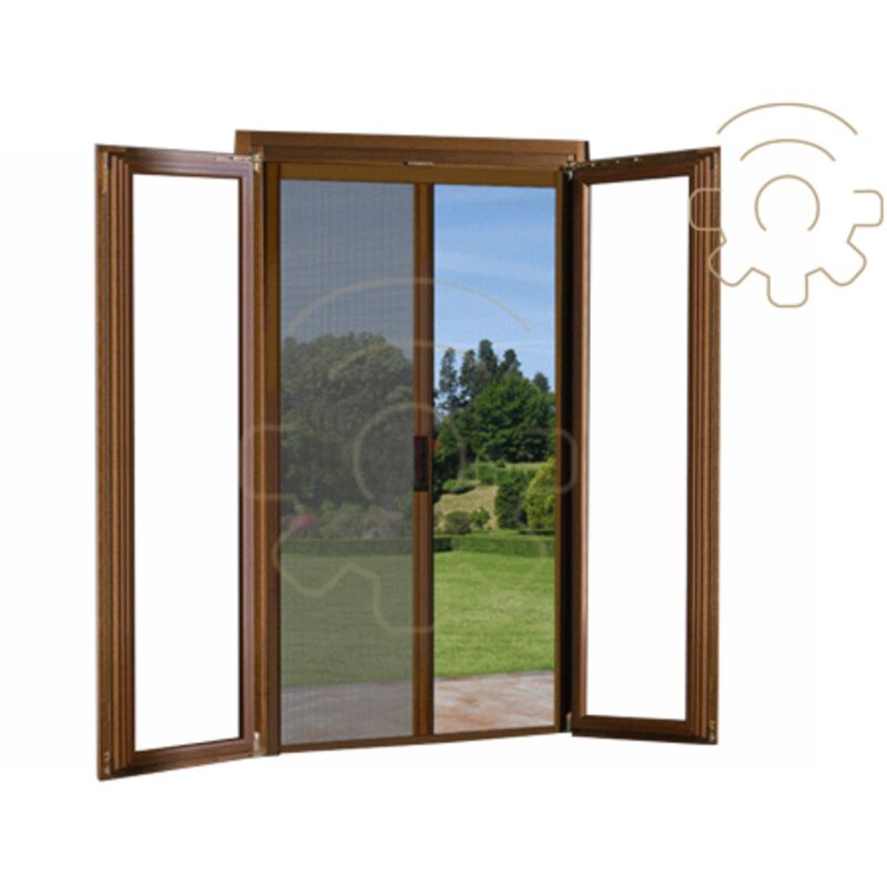 Zanzariera a rullo orizzontale per porte con gancio 150x250 colore Marrone Ral 8017 zanzariera moschiera balcone porta