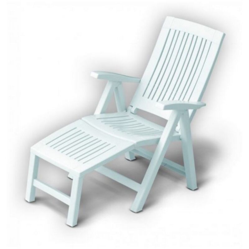 Poltrona Pieghevole Sedia Sdraio Plastica Bianca Sedia A Sdraio