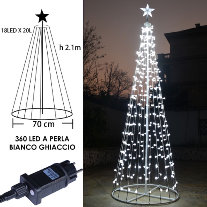 Angelo di Natale pre-illuminato da 160cm, Angelo esterno illuminato con aura ali e 180 luci led bianche calde