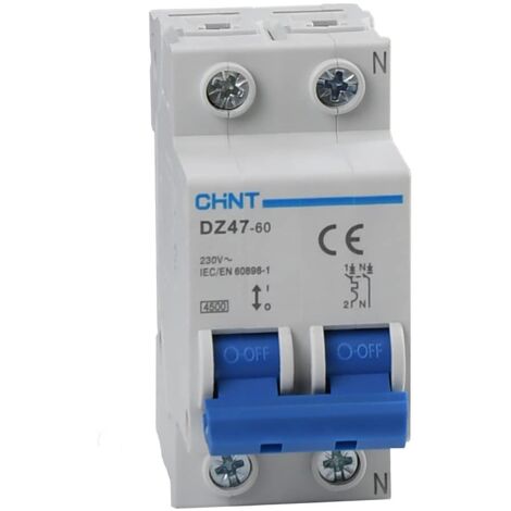Interruttore Magnetotermico Din 1P+N 16A 4500ka 2M Chint 41222 Curva C 185420 (1/4)