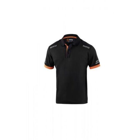 SPARCO POLO TOLEDO BLACK ORANGE TG S