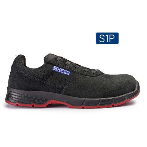 Sparco Challenge Hinwil ESD S1P SRC scarpa bassa antinfortunistica nere N.37 in suede e nylon con puntale per uso esterno e interno Nero 37