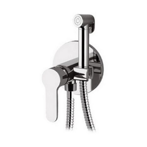 Remer Rubinetterie set miscelatore a incasso con doccetta shut-off tonda ottone cromo (1/4)