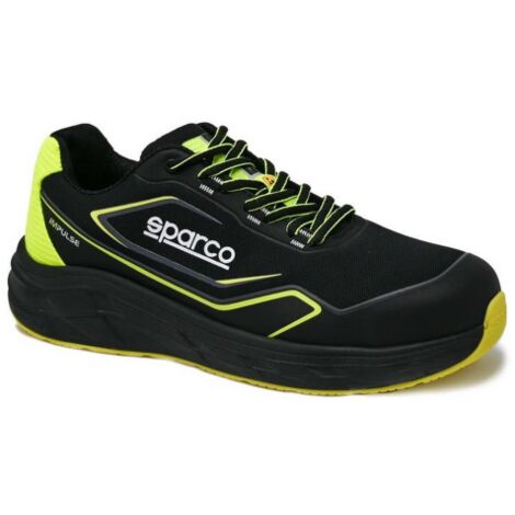 Sparco Impulse Luton S1 scarpe da lavoro antinfortunistica tg 41 nero/giallo fluo con tomaia seamless in tessuto 3D, rinforzi in TPU e dettagli 3D in HF calzature di sicurezza Nero + Giallo fluo 41 (1/5)