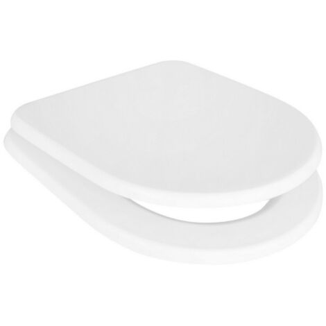 DianHydro Sedile wc per vaso Tutto di Olympia in legno bianco 36x41,2 cm con cerniere in ottone cromato, copriwater di ricambio per bagno (1/5)