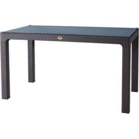 TAVOLO RATTAN KRETA 120x70 ANTRACITE DOMUS