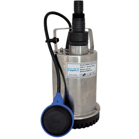 Fluxy elettropompa sommergibile inox 750 watt 10500 litri/h per drenaggio e il sollevamento di acque chiare completa di galleggiante (1/2)