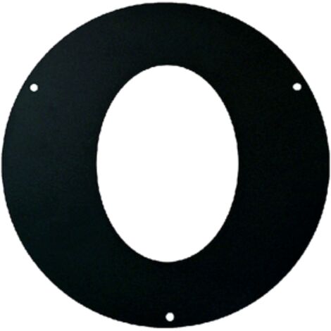 Rosone anello ellittico per inclinazione 45o spessore 1,2 mm 8 cm in acciaio alluminato nero uso interno