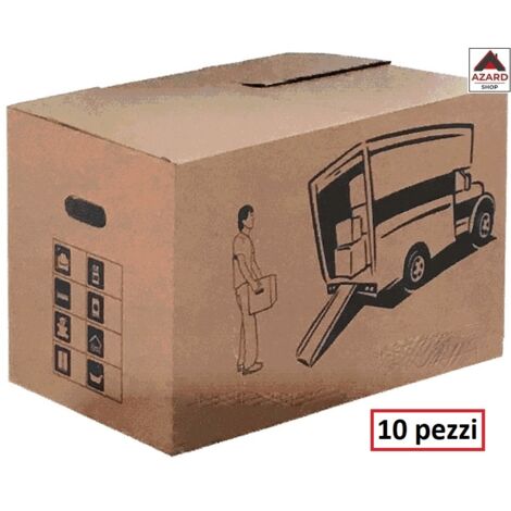 Scatola cartone Avana M cm 35x30x20 doppia onda impugnature laterali