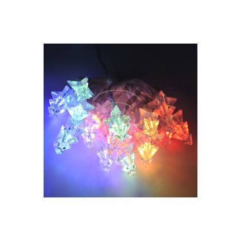 Serie 20 luci di Natale led a campana multicolore RGB a batterie 2 mt  catena 2