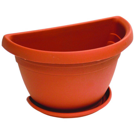 gerla vaso per piante fiori in polipropilene con sottovaso cm 20x20x22 cm (1/8)