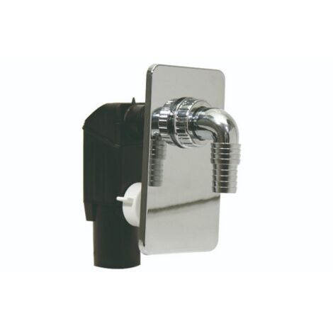Bonomini Compact sifone ad incasso per lavatrice in PP nero con placca cromata in abs scarico   40 mm