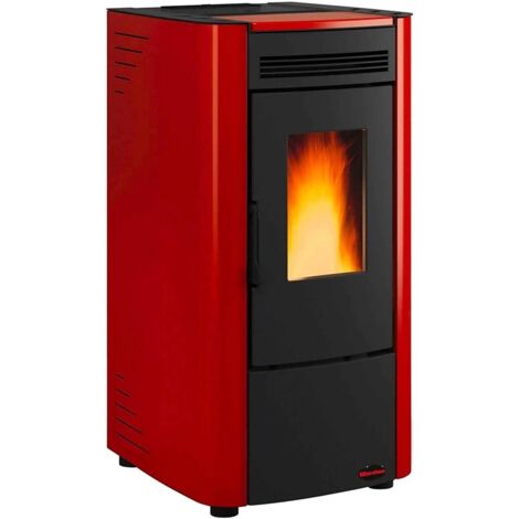 La Nordica Extraflame stufa a pellet ventilata Ketty Evo 2.0 bordeaux 7,4 kw per 186 m  rivestimento in acciaio