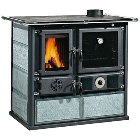 La Nordica Extraflame termocucina a legna Rosa D.S.A pietra naturale stufa 19,4 kW per 444 m