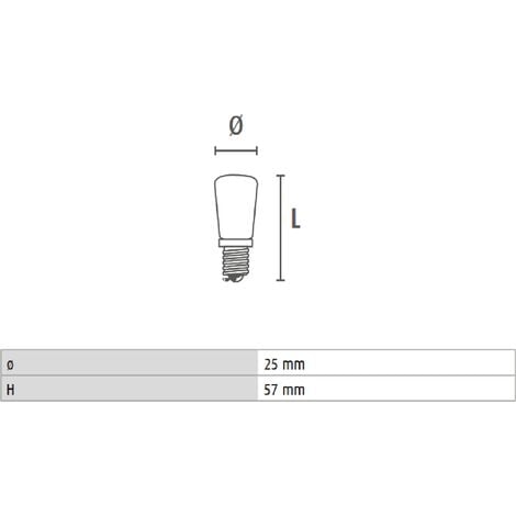 Lampada alogena a pera per forno 300° - 15w - e14 - 2700°k calda