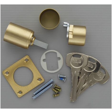 Yale doppio cilindro in ottone lucido da applicare serie Y2252245 art 680 - 688 con 3 chiavi