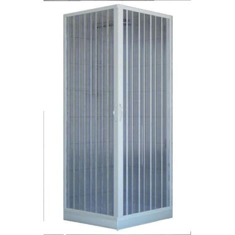 Box cabina doccia due porte in pvc bianco chiusura 90o cm 80 x 80 h 185 (1/2)