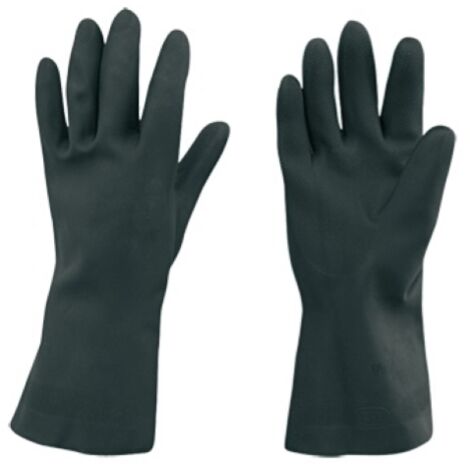 Guanti da lavoro in neoprene XL nero interno cotone resistente ad acidi