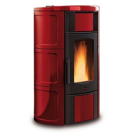 La Nordica Extraflame termostufa a pellet Iside Idro in maiolica bordeaux 19,0 kw per 545 m termo stufa (1/2)