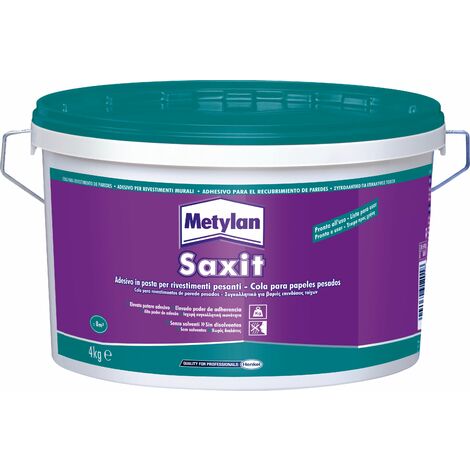 Metylan Saxit 4 kg adesivo acrilico colla collante rivestimenti murali  polistirolo polistirene