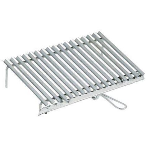 Graticola griglia in acciaio inox cm 40x35 con recupero grasso per barbecue grill pin nic arrostire