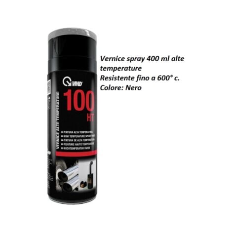 VMD bomboletta 400 ml vernice spray nero alte temperature per camini stufe forni barbecue resistente fino a 600o c.