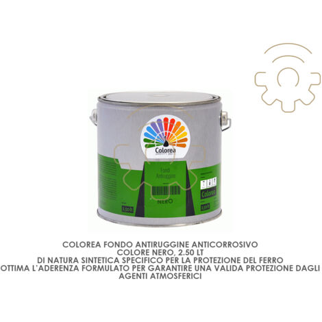 Colorea 2,5 lt fondo antiruggine e anticorrosivo Nero sintetico professionale