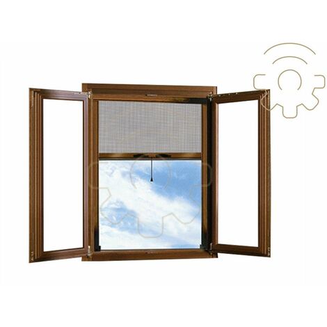 Zanzariera a rullo per finestra con frizione 120x170 colore Marrone Rall  8017 zanzariera moschiera