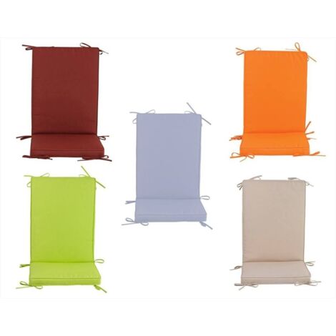 Cuscino Box per poltrona con schienale medio grigio perla cm 93x41x5 da giardino esterno