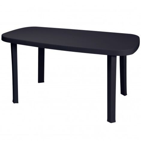 Tavolo Otello in resina antiurto antracite senza incrocio cm 136x82x72 da giardino esterno (1/2)