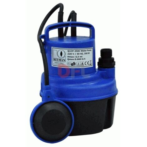 ELETTROPOMPA SOMMERGIBILE IN PVC 350 watt - 5000 litri/h - hp 0,47 (1/2)