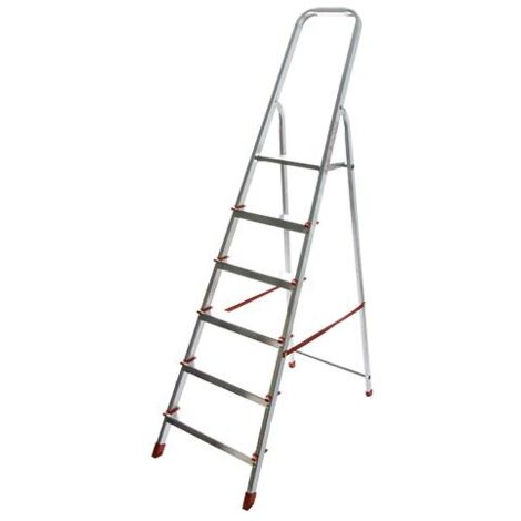 Kasart scala scaletto per uso domestico con 4 gradini in alluminio portata 150 kg con piano porta oggetti made in Italy certificata EN 131 Alluminio/Rosso 4 gradini