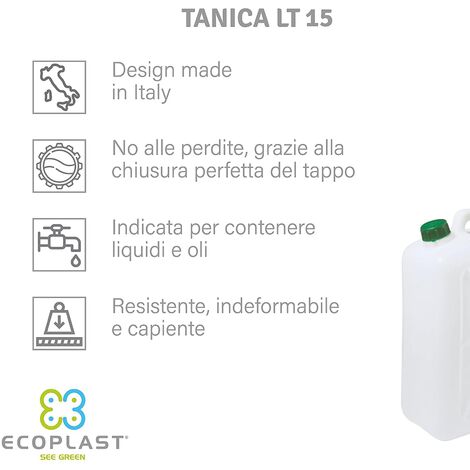 Bidone tanica in plastica per alimenti liquidi 25 litri acqua olio