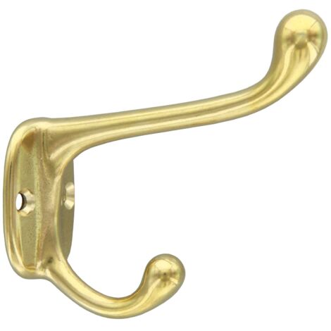 10 pz appendiabiti classic ottone lucido 2 ganci attaccapanni 70x75 mm (1/2)