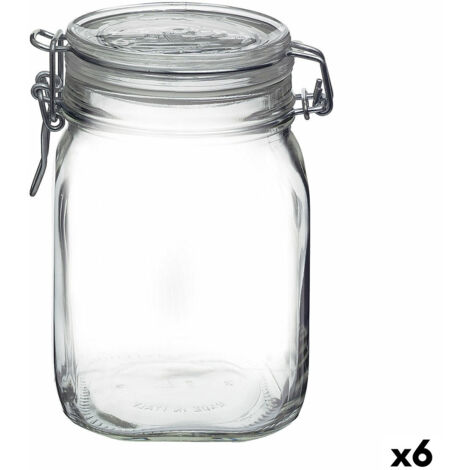 6 pz vaso di vetro ermetico 1000 ml per alimenti contenitore barattolo vasetto
