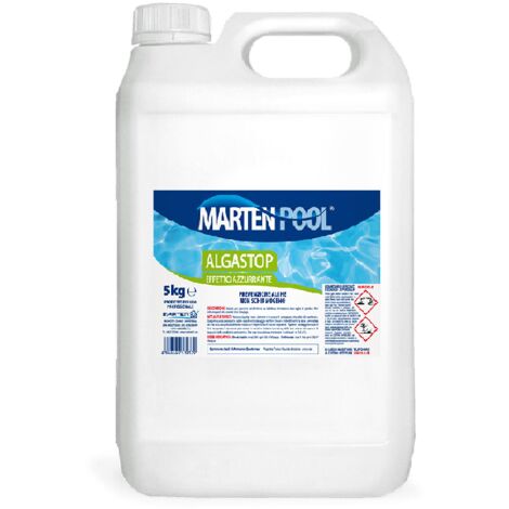 antialghe liquido da lt 5 litri flacone algastop di 5 kg per acque di piscina
