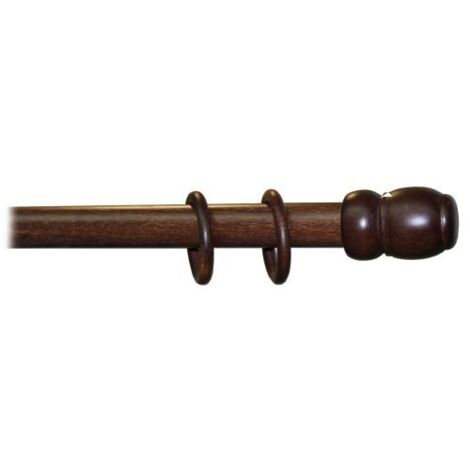 Bastone tenda legno noce scuro mm.35 cm.210 a tiro senza supporti - Salone (1/4)