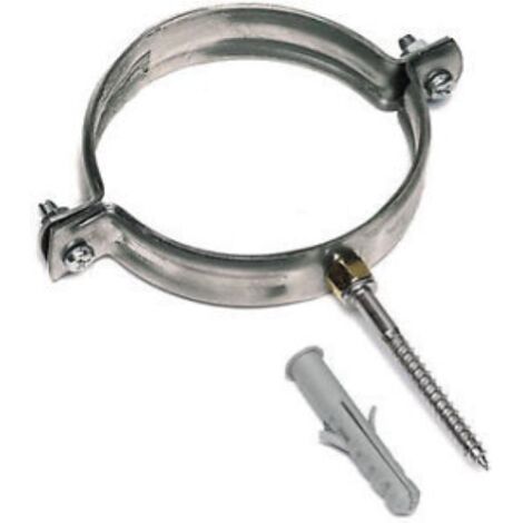 Conf. 2 pz Collare canna fumaria in acciaio inox completo viti tassello 16 cm 160 mm