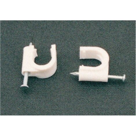 Fissa Cavi Muro TR Cable Fermacavi Rotondi Neri Con Fissaggio A Chiodo, Tipo K, Confezione Da 100 (0,28 Pollici/7 Mm Ferma Cavi - Foto 6