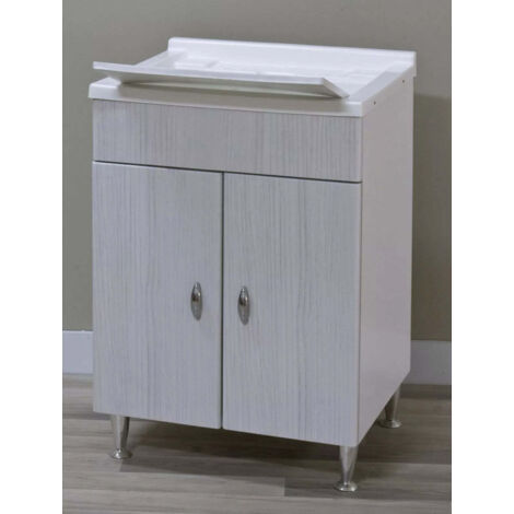 lavatoio Antonella in MDF laminato pvc con ante cm 60x50x85 h bianco (1/3)