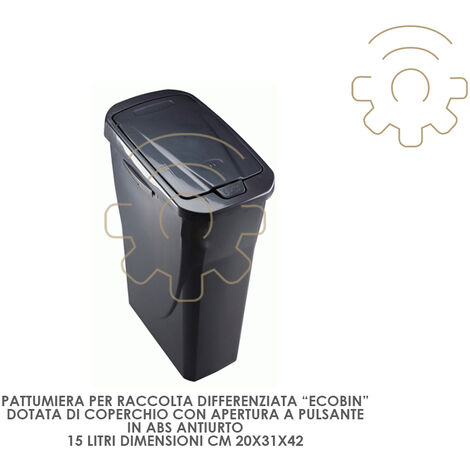 Cestino Portasacchi per la Raccolta Differenziata Struttura in Acciaio Zincato con Coperchi Colorati in Plastica Eko 3 