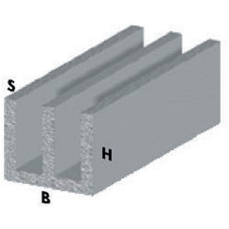 profilo canalino doppia U cm 100 h argento silver 20x18x1 mm alluminio