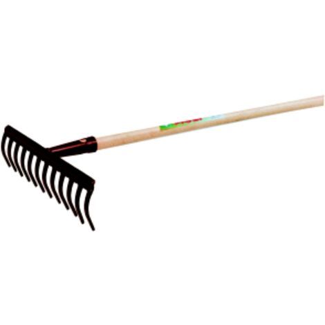 Rastrello Da Giardino A 14 Denti Curvi In Acciaio Verniciato
