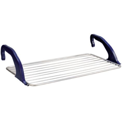 stendino stendibiancheria da balcone in resina fili in alluminio cm 110x56h
