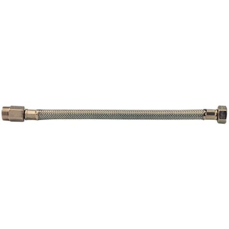 tubo flessibile prolungato 30 cm attacco M 1/2" F 3/8" treccia metallica (1/2)