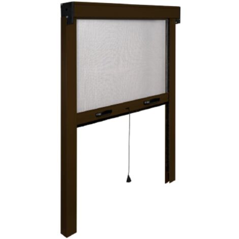 Irs zanzariera alluminio marrone cm 80x170 verticale per finestra finestre (1/4)