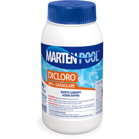Marten cloro 56 % dicloro granulare agente clorante barattolo da 1 kg per piscina